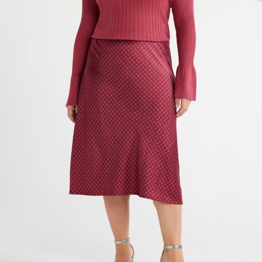 Free Assembly Satin Slip Midi Skirt